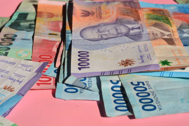 istock Flat lay of the rupiah currency from Indonesia 2152989763