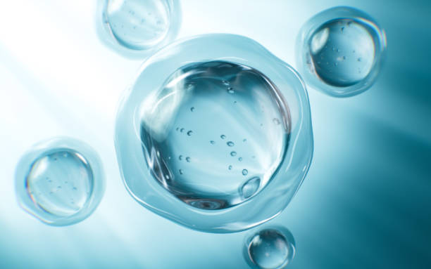 istock Biological cell background, skincare and biomedical concept, 3d rendering. 2152990768