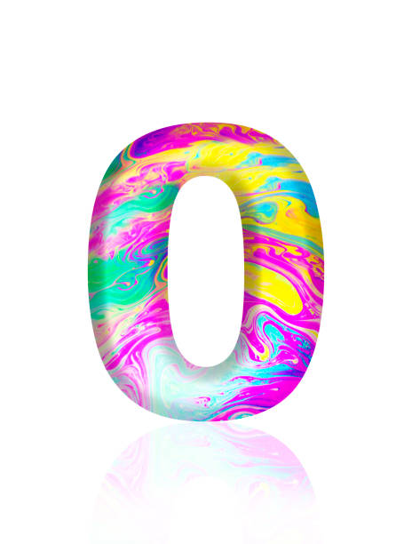 istock Isolated shot of three-dimensional multi colored number Zero on white background 2152991435