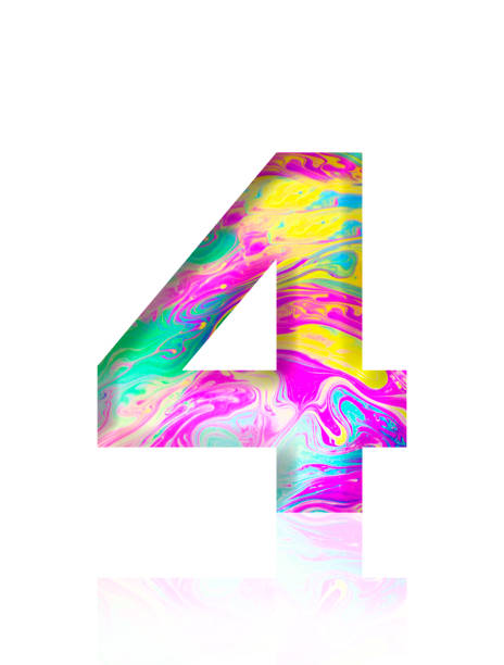 istock Isolated shot of three-dimensional multi colored number 4 on white background 2152991756