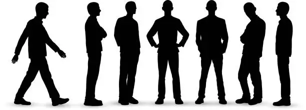 Один мужчина с разных ракурсов силуэт Один мужчина с разных ракурсов силуэт