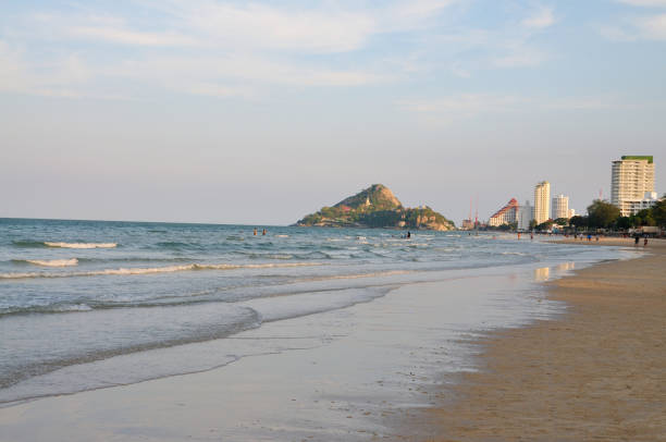 A View of Hua Hin Beach Just Before Sunset