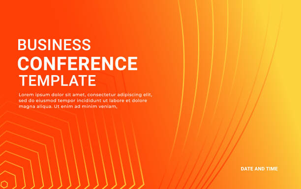 ilustraciones, imágenes clip art, dibujos animados e iconos de stock de plantilla de página de destino de conferencia de negocios o taller - congreso de negocios