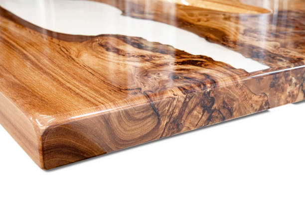 istock Live edge elm burl slab table top with central epoxy resin river 2152997522