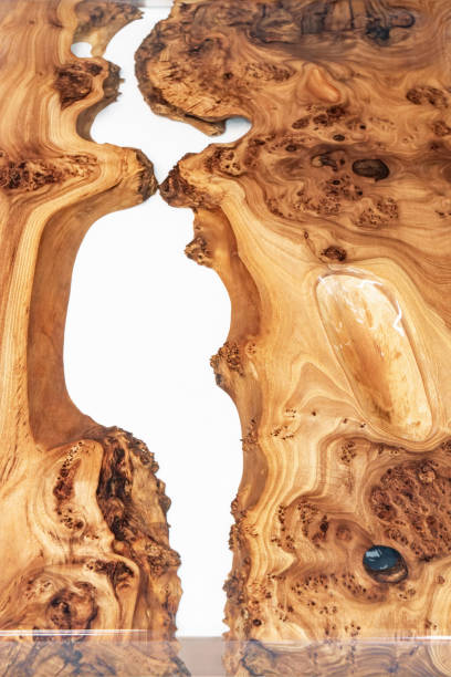 istock Live edge elm burl slab table top with central epoxy resin river 2152997776