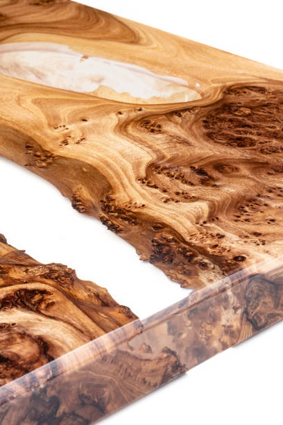 istock Live edge elm burl slab table top with central epoxy resin river 2152997922