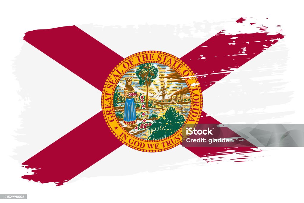 Florida Flag Computer Background Florida Us Flag Wide Brush Stroke On Transparent Background Vector ...