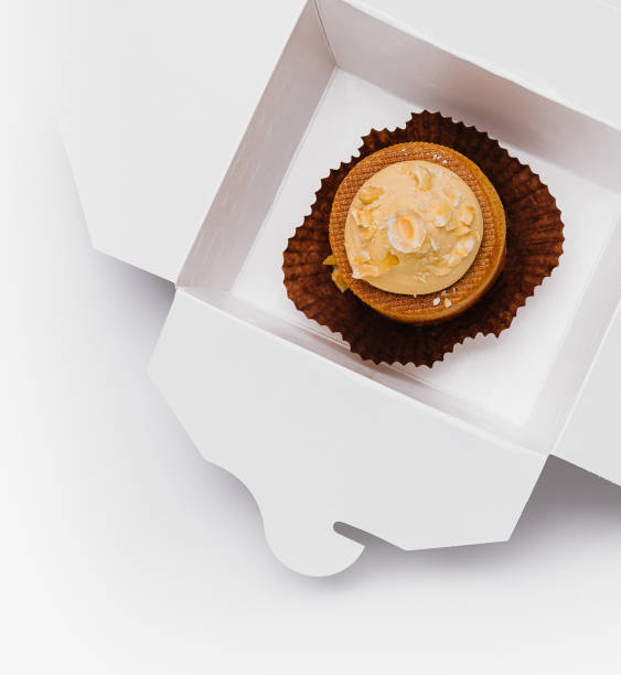 istock Gourmet cupcake in elegant white box 2153006146