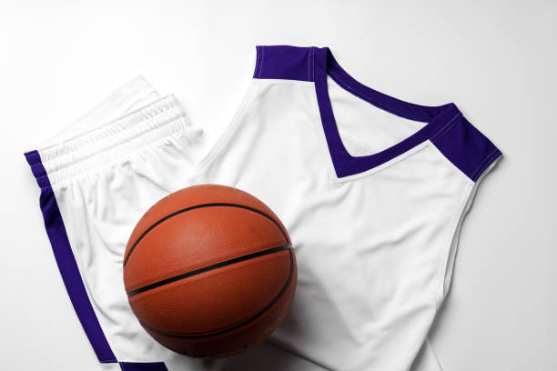 Basketball uniform on white background top view