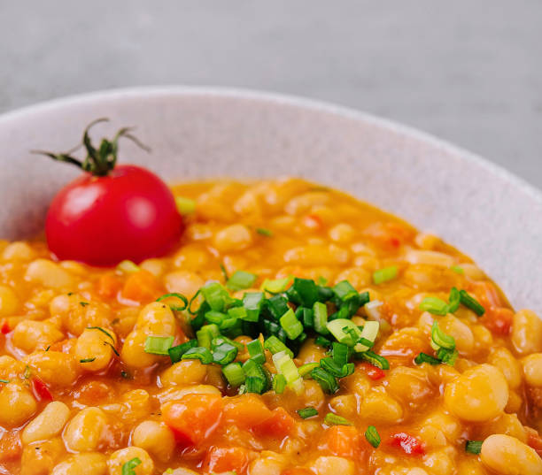 istock Homemade spicy chickpea stew with garnish 2153007249