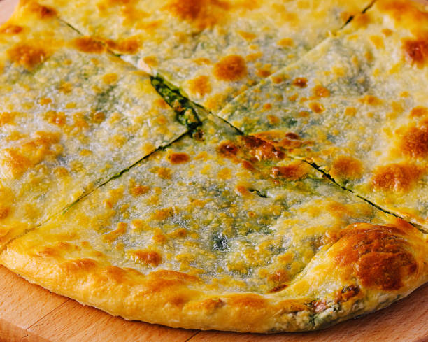 istock Freshly baked traditional khachapuri cheese bread 2153010008