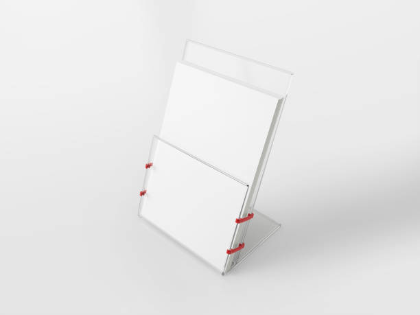 Transparent Leaflet Holder 3D Rendering for Flyers and Brochures