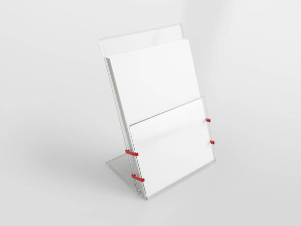 istock Transparent Leaflet Holder 3D Rendering for Flyers and Brochures 2153010636