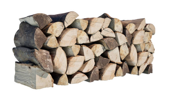 istock pile of logs isolated  on white background , clipping path 2153012276