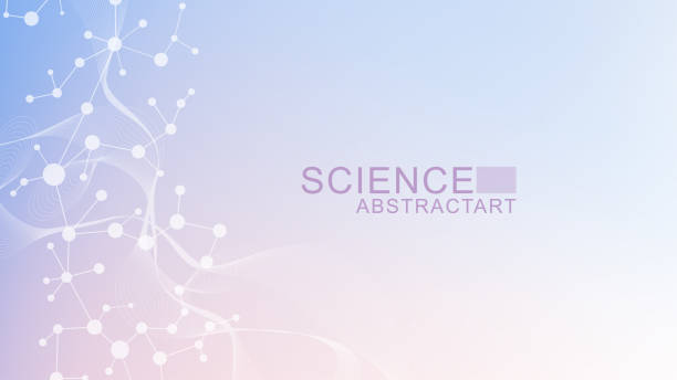 ilustrações, clipart, desenhos animados e ícones de estrutura moderna de moléculas abstratas para ciência ou formação médica. hélice de dna ou visualização de átomos. fundo abstrato do fluxo de ondas moleculares. ilustração vetorial - neurons abstract