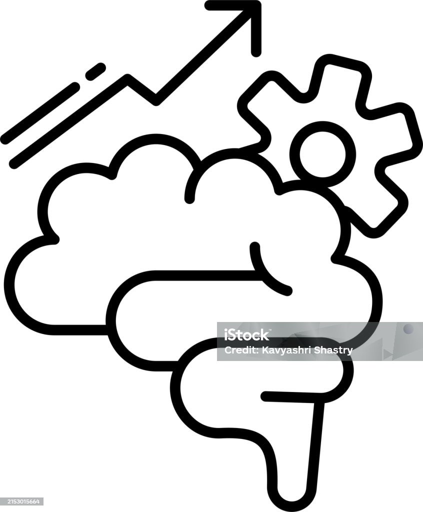 Brain Function Border Brain Function Outline Vector Illustration Stock Illustration ...