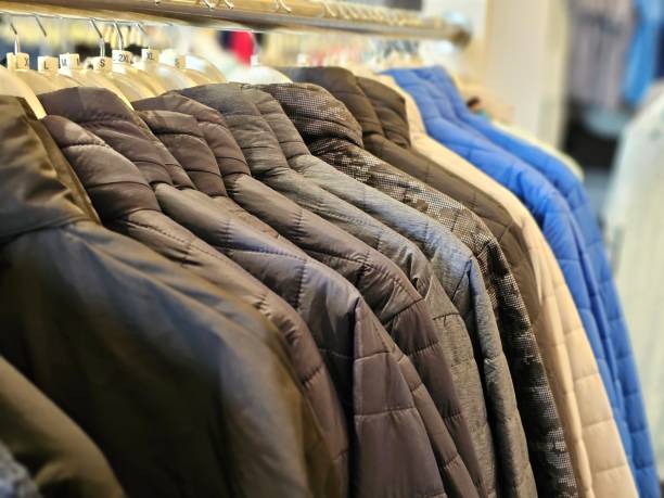 istock Row of Jackets on Store Rack 2153016491