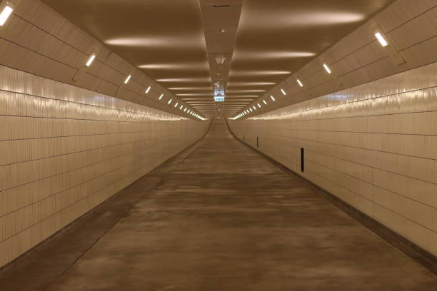 istock View along an underground pedestrian tunnel beneath a river 2153019391