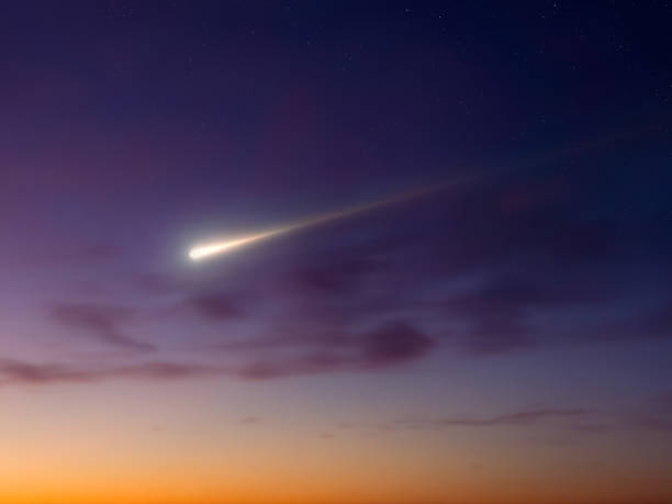 istock Bolide at sunset. Evening sky with a falling star. 2153021968