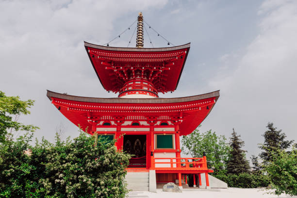 April 4, 2019 - Fujiyoshida, Japan: The Chureito Pagoda, a five-storied pagoda also known as the Fujiyoshida Cenotaph Monument, was built in 1958