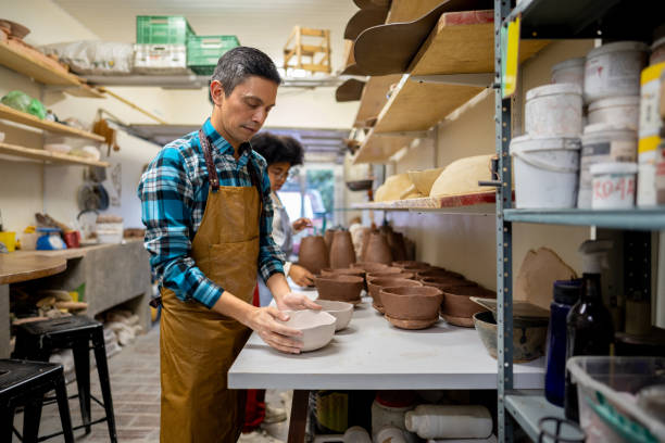 istock Mature man working at the Ceramics Studio 2153049479