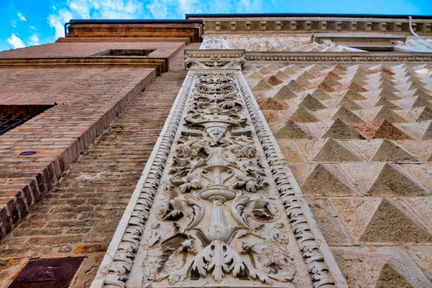 Detail of the Palazzo dei Diamanti, Ferrara, Italy