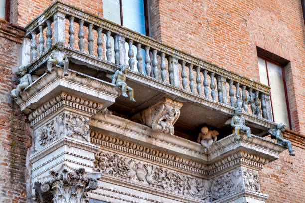 Detail of the balcony of the Palazzo Prosperi-Sacrati