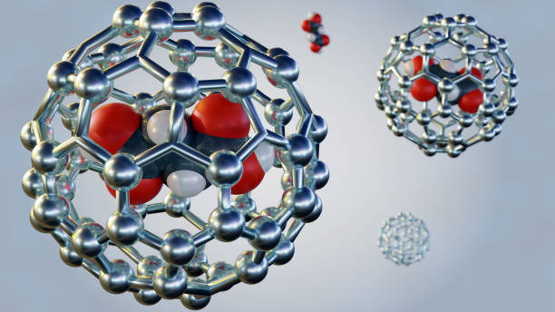 istock Drug molecules inside of fullerene 2153056299