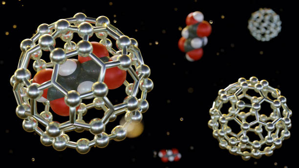 istock Drug molecules inside of fullerene 2153056304