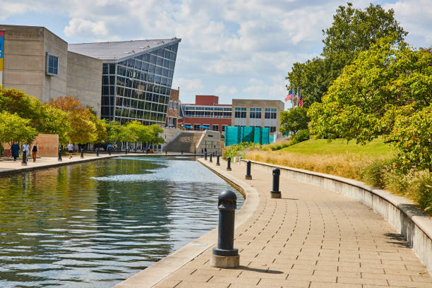 istock Indianapolis Waterfront Promenade with Modern Architecture and Leisure Activity 2153061062