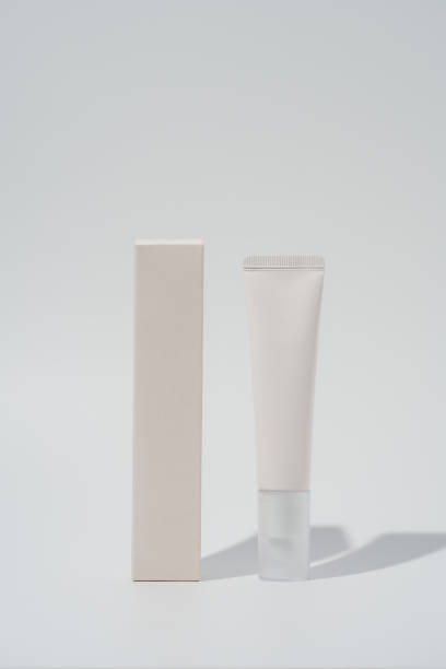 istock Mockup cream tube and box on blank background 2153065442