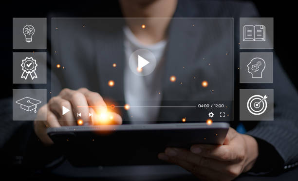 istock Concept of Online Education. businesspersonuse Online education training and e-learning webinar on the internet for personal development and professional qualifications. Digital courses to develop new skills. 2153070629