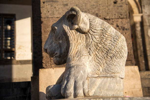Lisbon, Portugal: Portuguese Parliament - São Bento Palace - built at the end of the 16th century as a Benedictine monastery, it became the seat of the parliament in 1834, now called Assembly of the Republic ('Assembleia da República'). Roaring marble lion at the top of the main staircase.