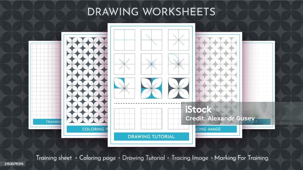 Pattern Draw Sheet Ilustración de How To Draw A Pattern Step By Step Drawing Tutorial Draw ...