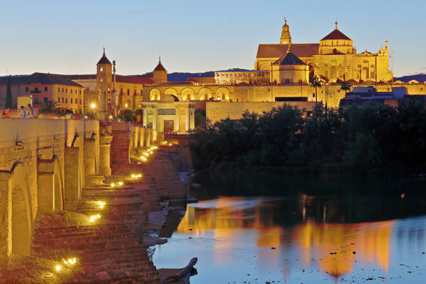 Night time view of the Cordoba skyline (Spain).