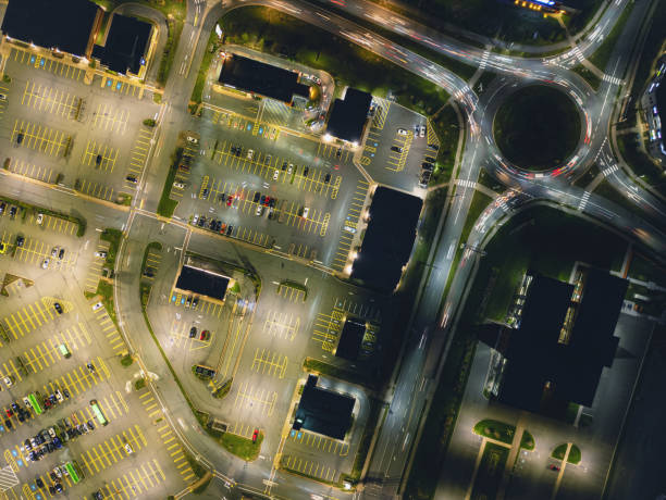 istock Aerial View of Retail Centre 2153085889