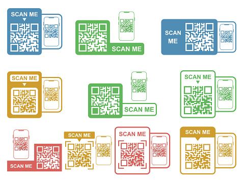 Qr Code Frame Vector Set Stock Illustration - Download Image Now ...