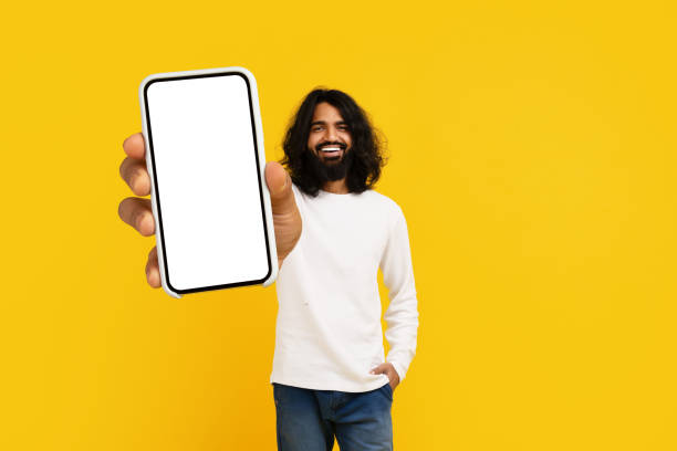 istock Man Holding Smart Phone with White Screen in Hand 2153096768