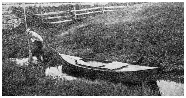 istock Antique image: Canoeing on the Concord and Merrimac 2153100675