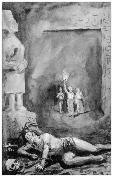 Antique image: Ancient temple cave adventure