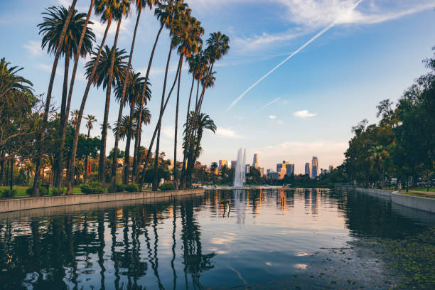 istock Los Angeles cityscape at sunset 2153104497