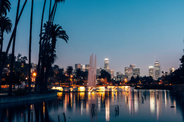 istock Los Angeles cityscape at night 2153104675