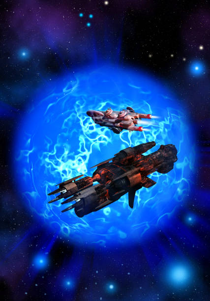 istock spaceships in the nebula, in the background many stars, 3d illustration 2153105202