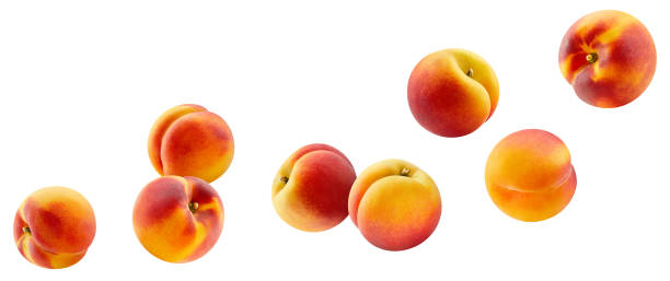 istock Juicy peach isolated on the white background 2153112349