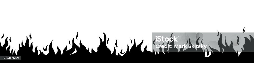 Fire Line Image Fire Line Seamless Pattern Fire Border Silhouette Stock Illustration ...