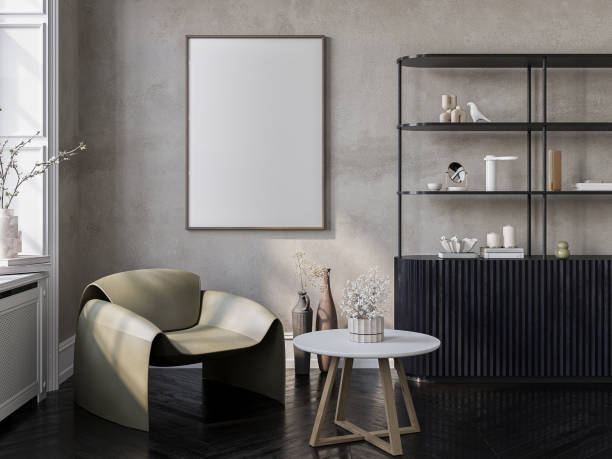 istock Poster frame mockup in modern home interior background. 2153119674