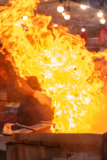Flaming Grill with a lot of Fire