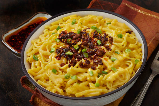 istock Trending Mac and Cheese Ramen with Chili Crunch Oil 2153121245