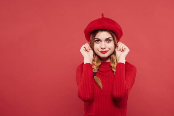 istock pretty woman with pigtails fun Red lips luxury isolated background 2153122019