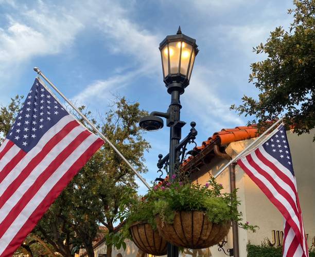 istock American Flags at Highland Park Village 2153122119
